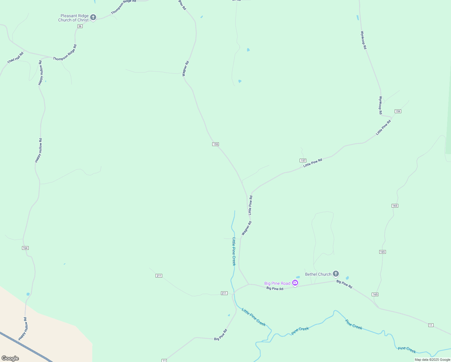map of restaurants, bars, coffee shops, grocery stores, and more near 19369 Wagner Road in Laurelville