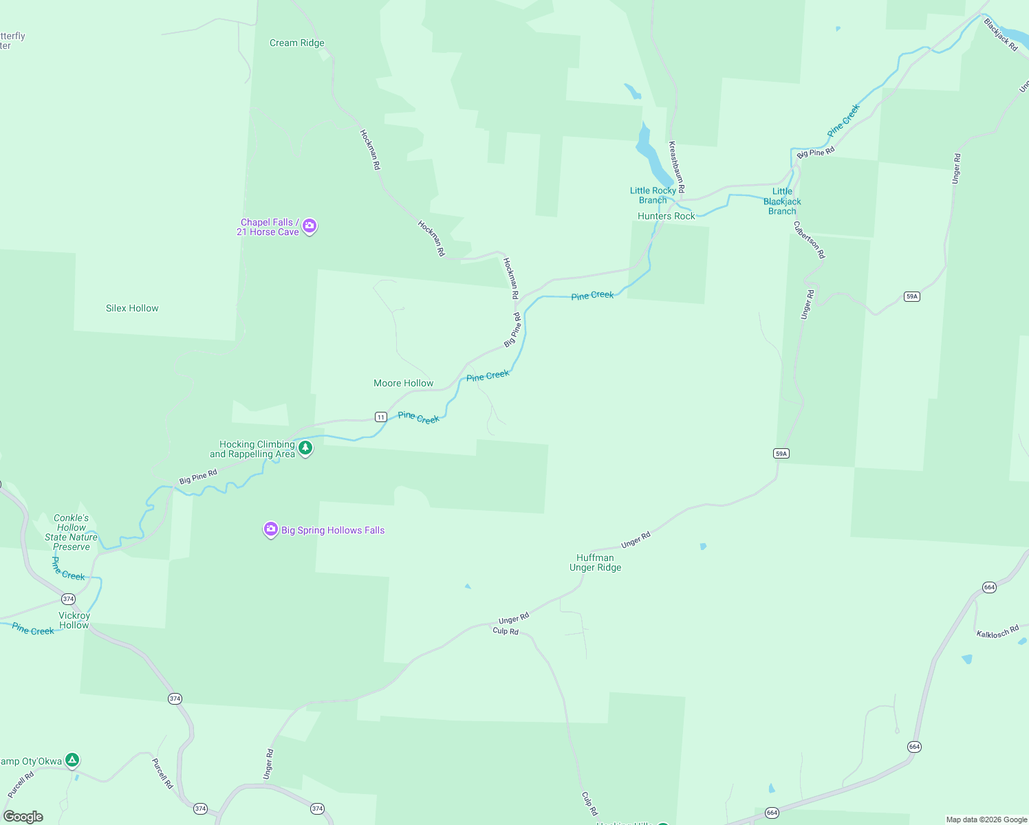 map of restaurants, bars, coffee shops, grocery stores, and more near 25909 Big Pine Road in Rockbridge