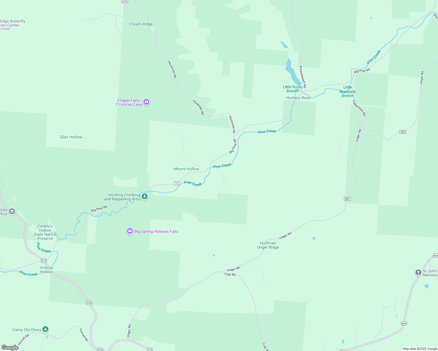 map of restaurants, bars, coffee shops, grocery stores, and more near 25873 Big Pine Road in Rockbridge