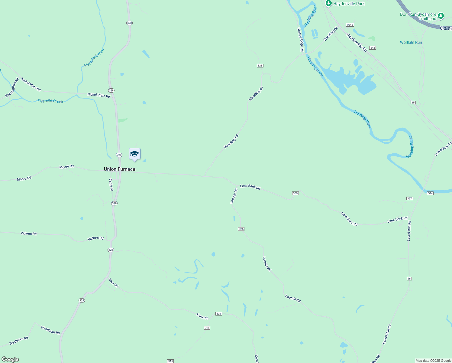 map of restaurants, bars, coffee shops, grocery stores, and more near 36895 Lime Bank Road in Logan
