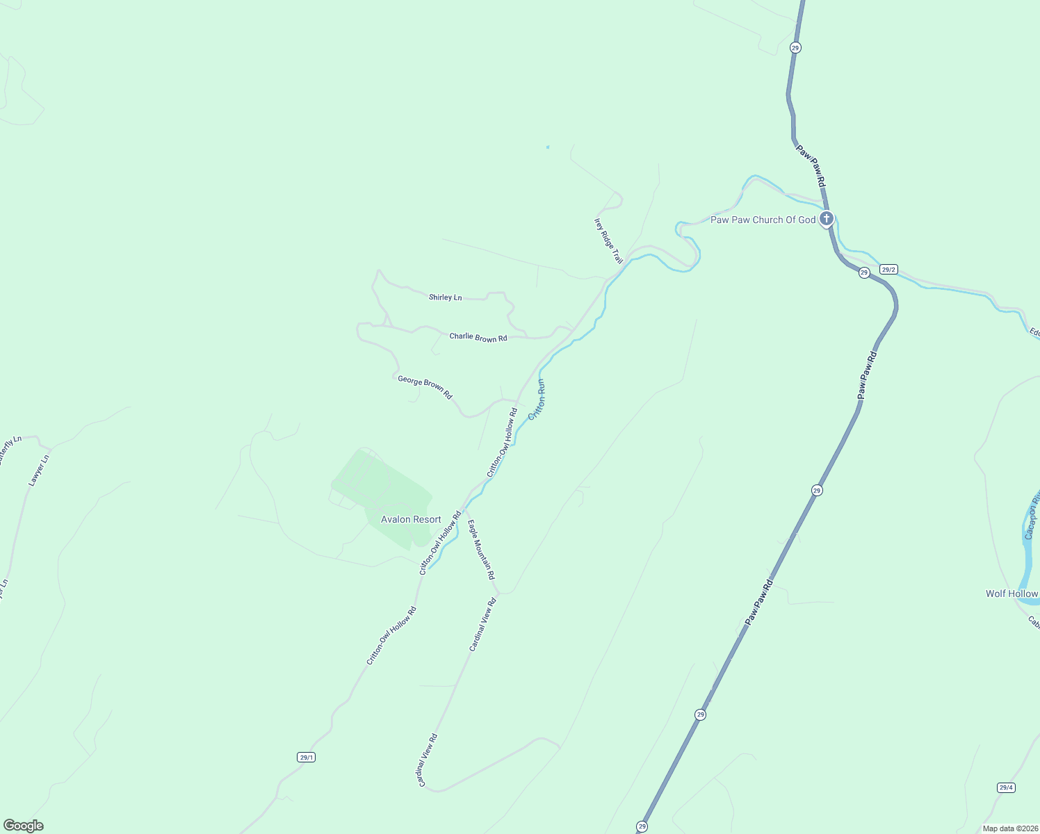 map of restaurants, bars, coffee shops, grocery stores, and more near 1569 Critton-Owl Hollow Road in Paw Paw