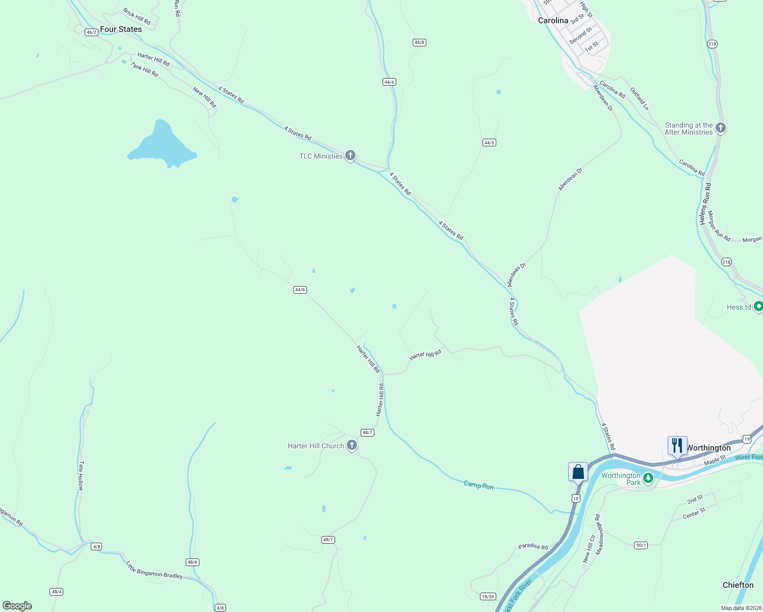 map of restaurants, bars, coffee shops, grocery stores, and more near in Worthington