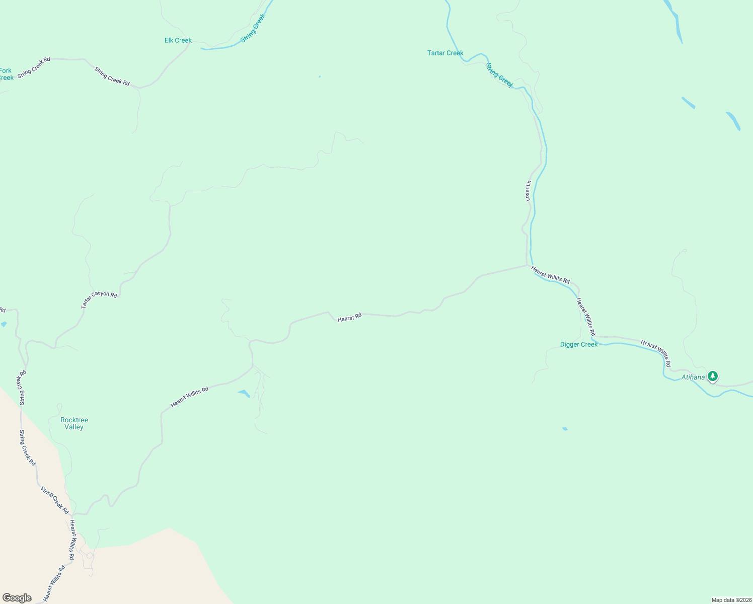 map of restaurants, bars, coffee shops, grocery stores, and more near 7020 Hearst Road in Willits