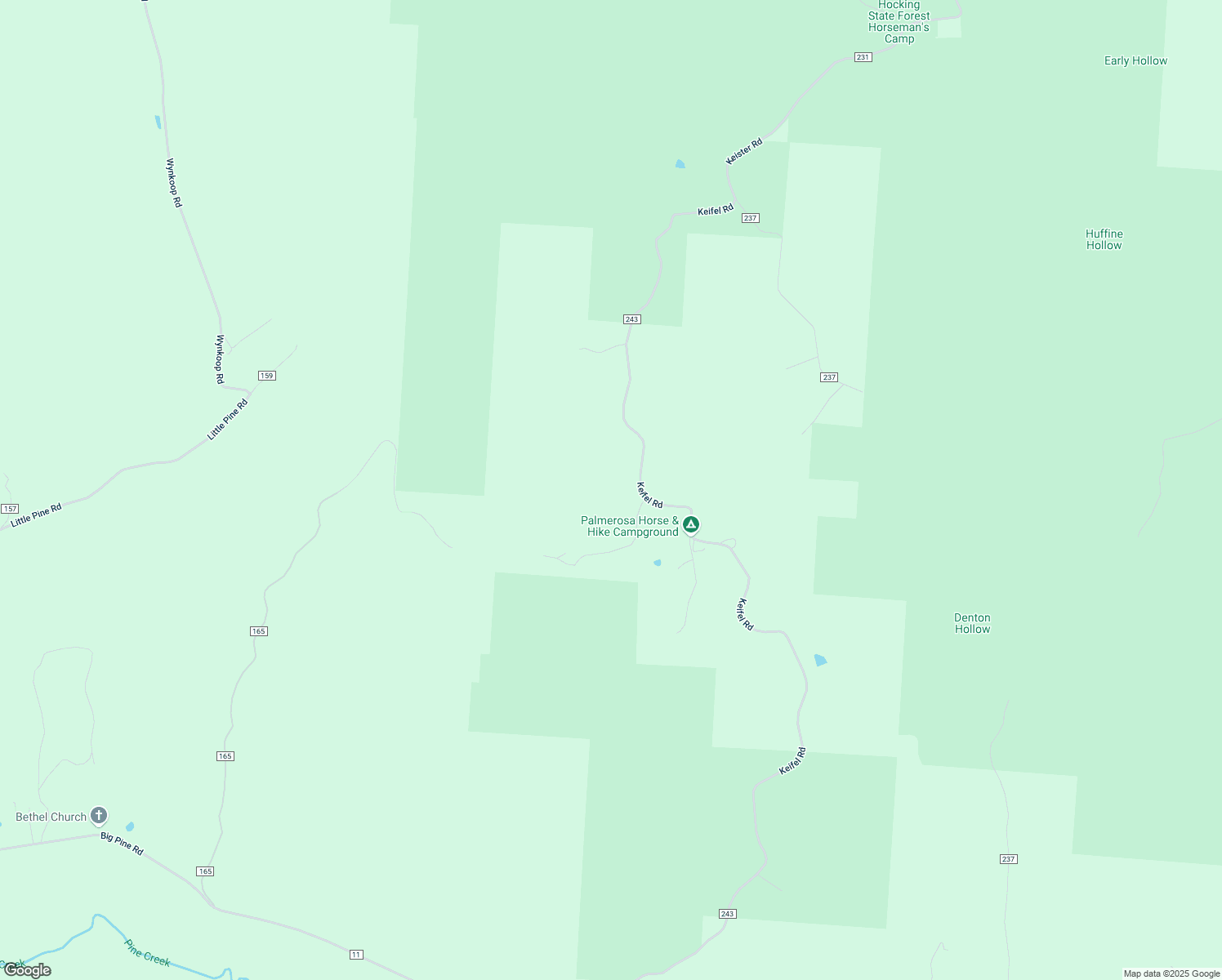 map of restaurants, bars, coffee shops, grocery stores, and more near 18645-18743 Keifel Road in Laurelville
