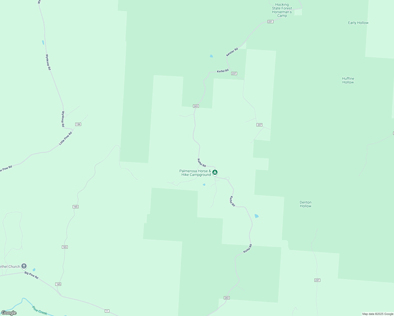 map of restaurants, bars, coffee shops, grocery stores, and more near 18645 Keifel Road in Laurelville