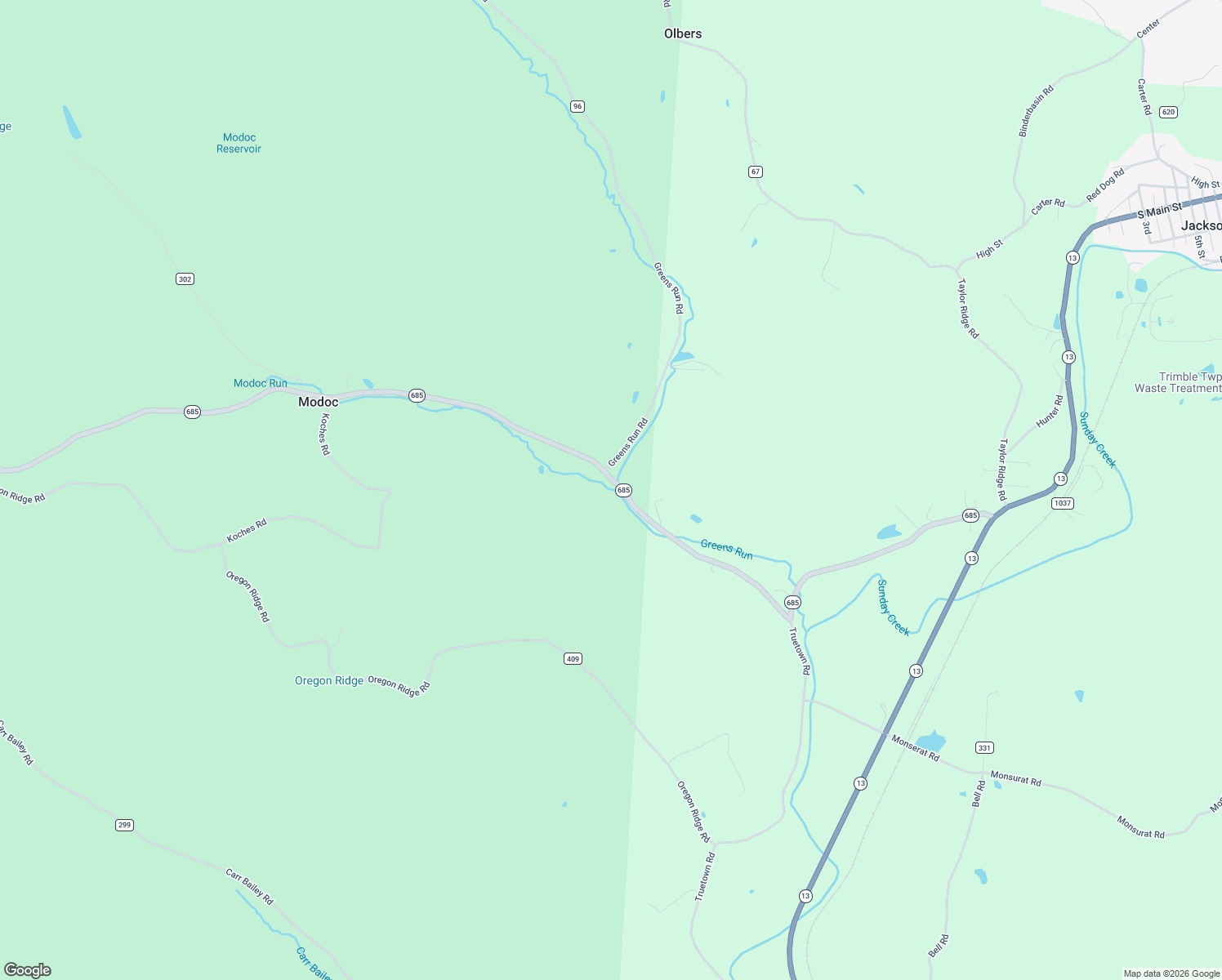 map of restaurants, bars, coffee shops, grocery stores, and more near 8878 South R 685 in Glouster