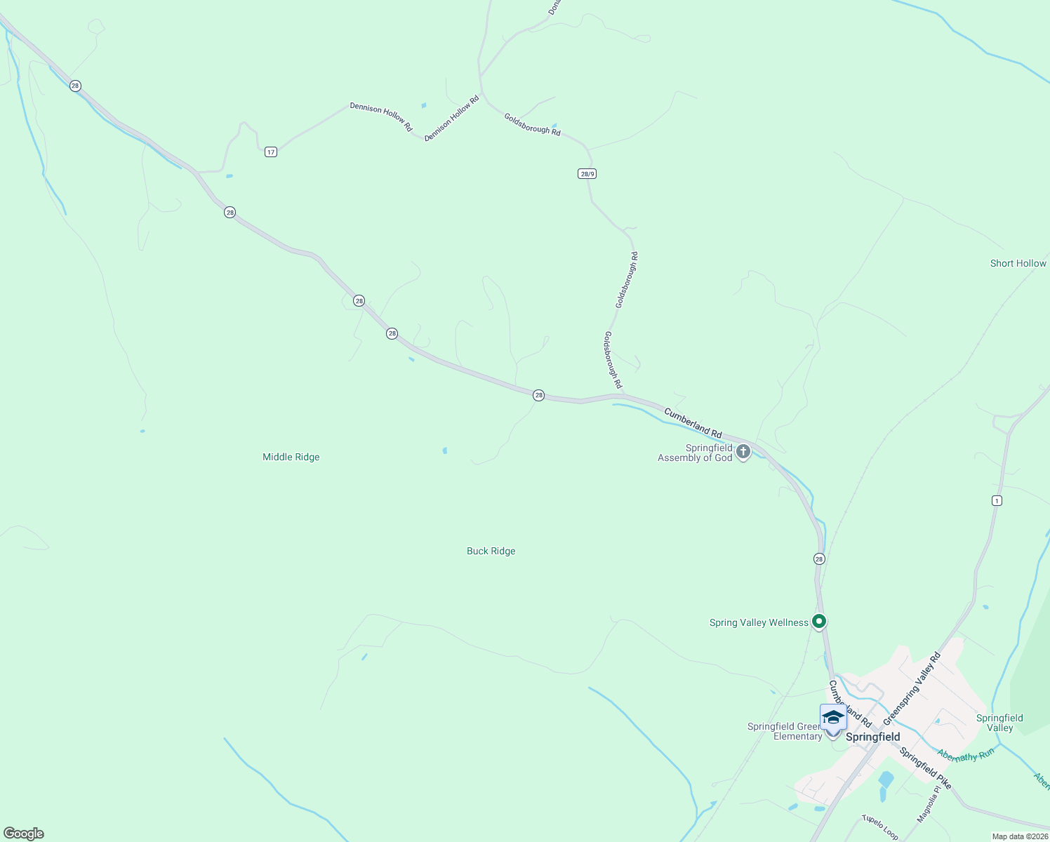 map of restaurants, bars, coffee shops, grocery stores, and more near 97 Stormy Lane in Springfield