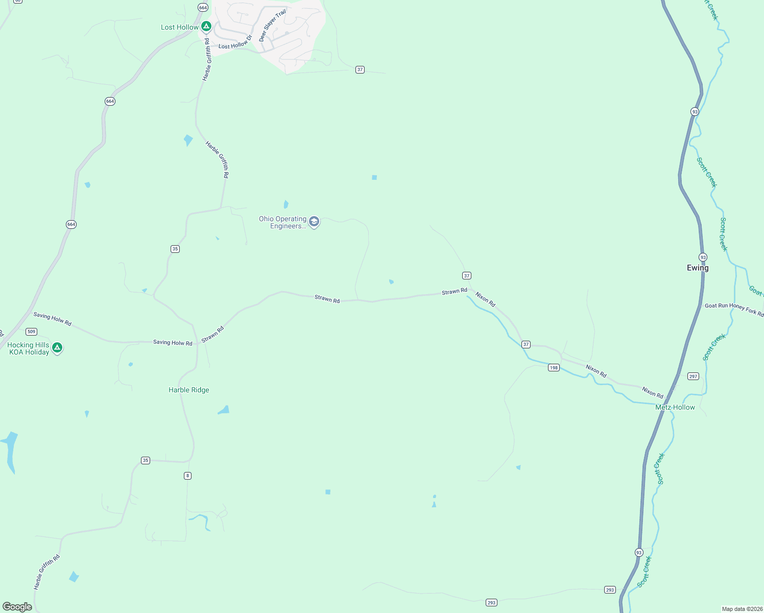 map of restaurants, bars, coffee shops, grocery stores, and more near 30574 Strawn Road in Logan