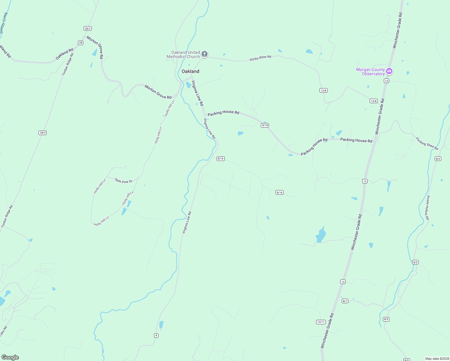 map of restaurants, bars, coffee shops, grocery stores, and more near 269 Mountain Laurel Drive in Berkeley Springs