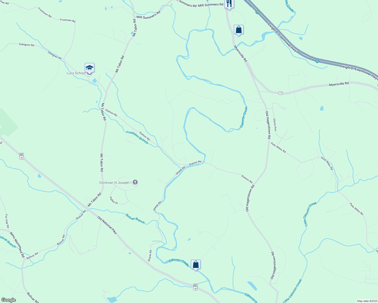 map of restaurants, bars, coffee shops, grocery stores, and more near 2710 Station Road in Middletown