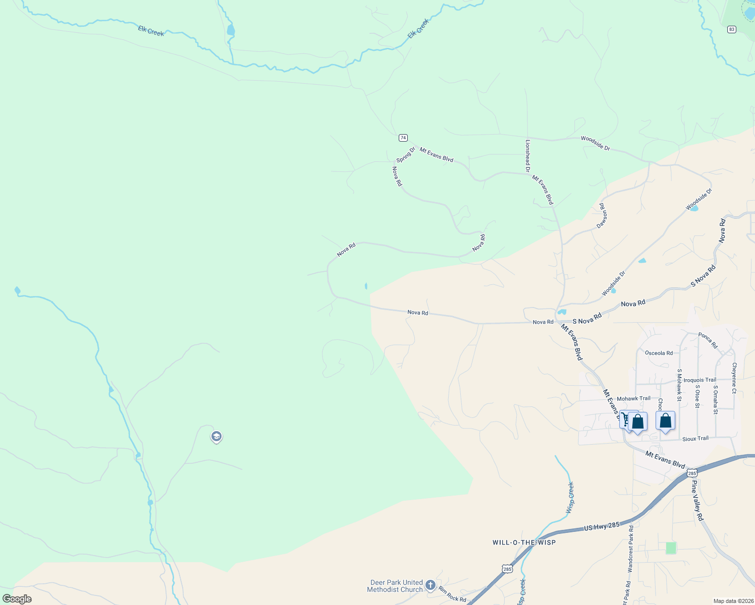 map of restaurants, bars, coffee shops, grocery stores, and more near 1769 Nova Rd in Pine