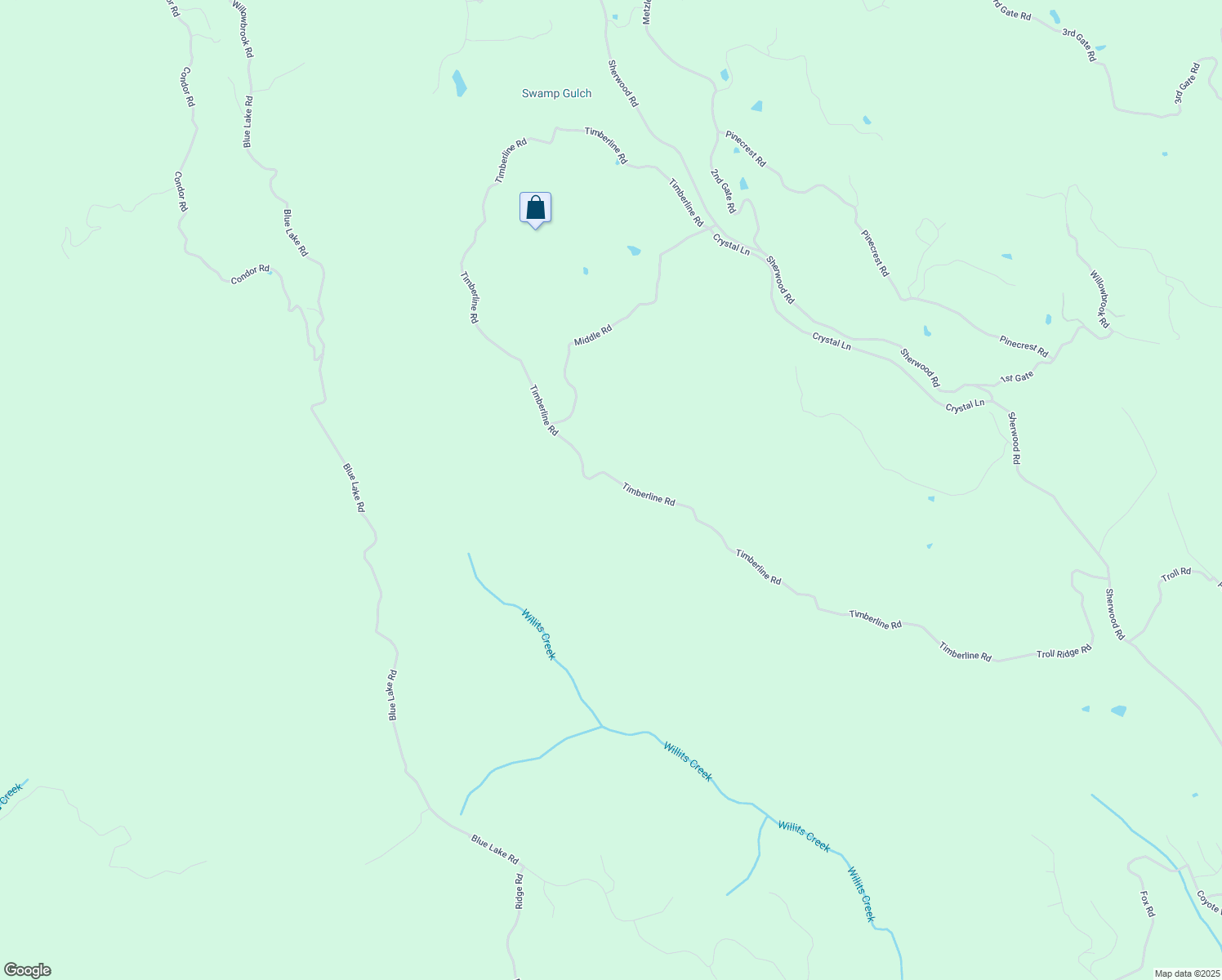 map of restaurants, bars, coffee shops, grocery stores, and more near 30000 Timberline Road in Willits