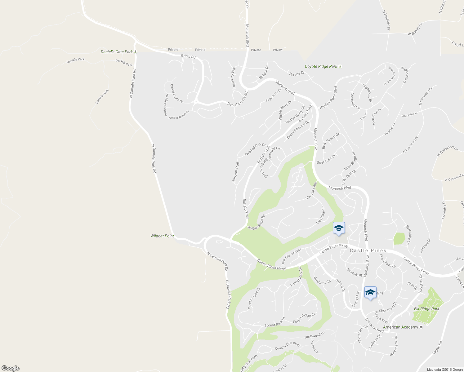 map of restaurants, bars, coffee shops, grocery stores, and more near 13079 Whisper Canyon Road in Castle Pines