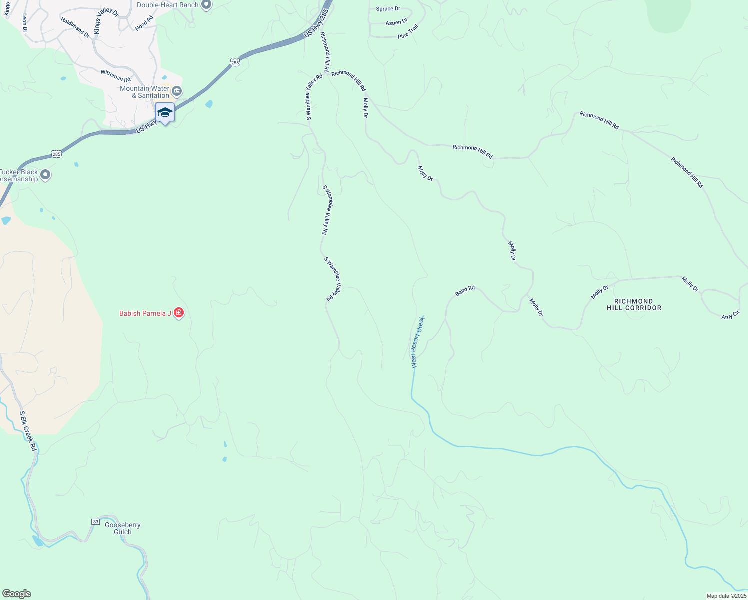 map of restaurants, bars, coffee shops, grocery stores, and more near 28623 Hummingbird Hill Rd in Conifer