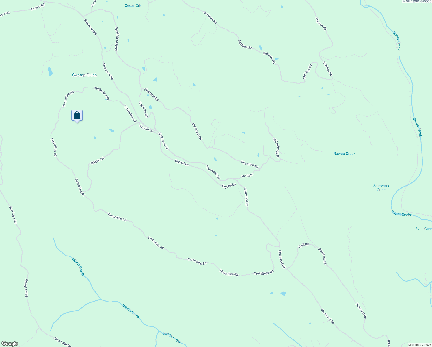map of restaurants, bars, coffee shops, grocery stores, and more near 29033 Sherwood Road in Willits