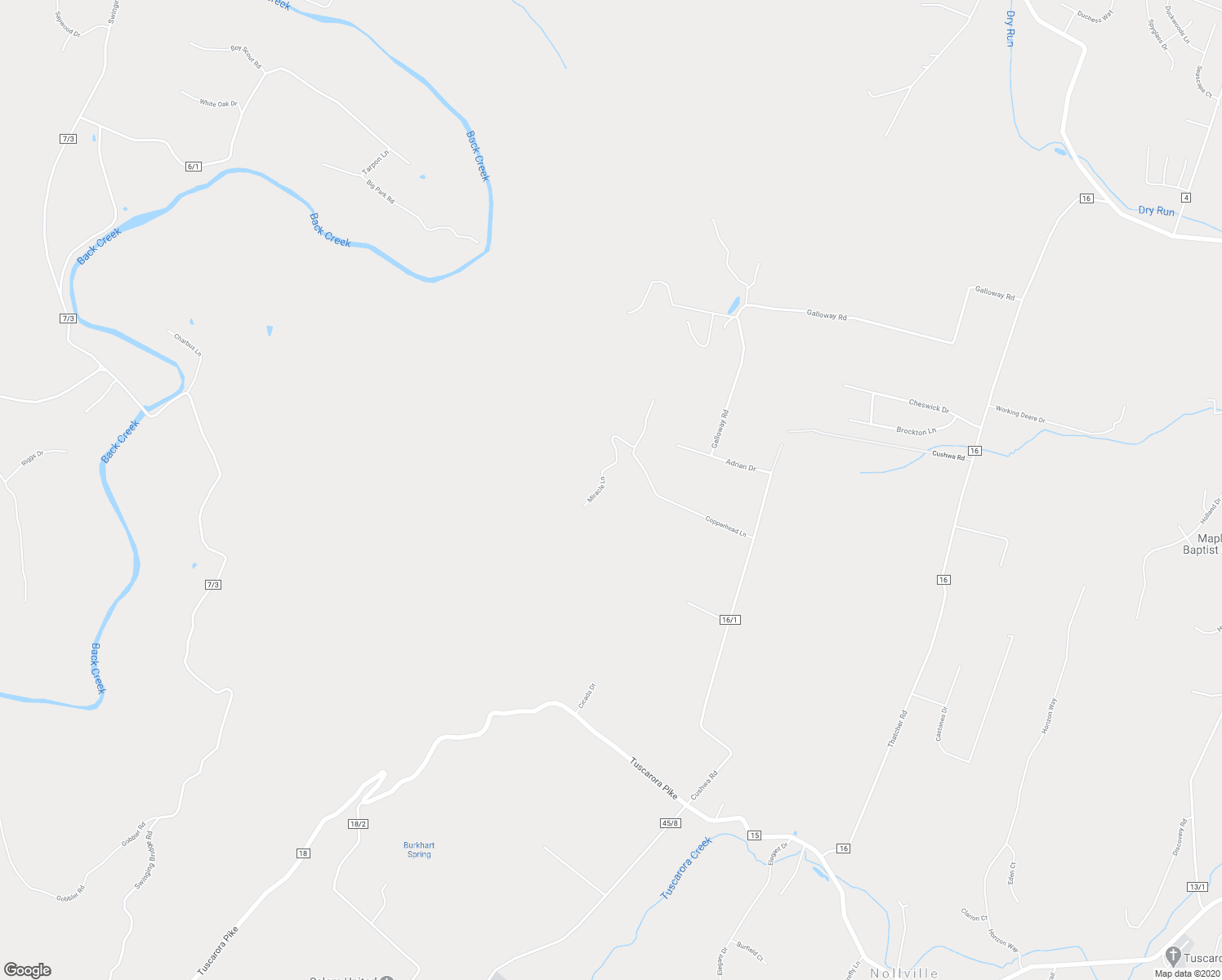 map of restaurants, bars, coffee shops, grocery stores, and more near 228 Miracle Lane in Martinsburg