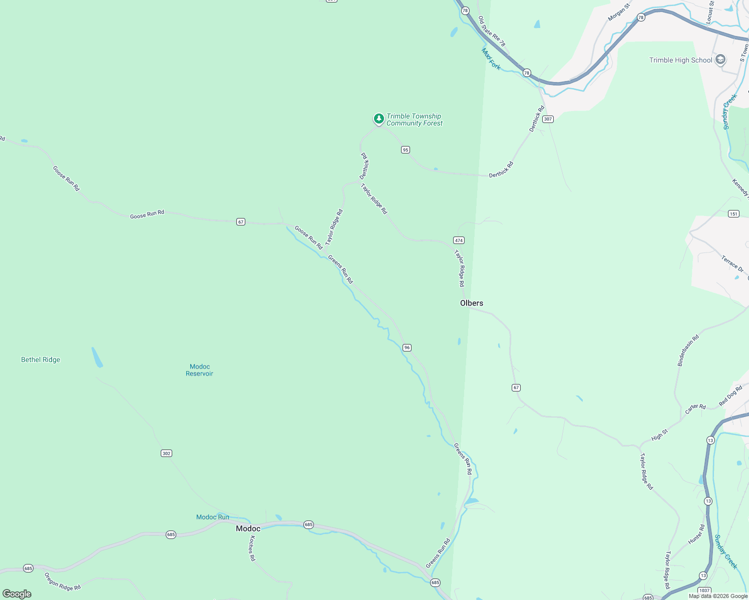 map of restaurants, bars, coffee shops, grocery stores, and more near 19267 Greens Run Road in Glouster