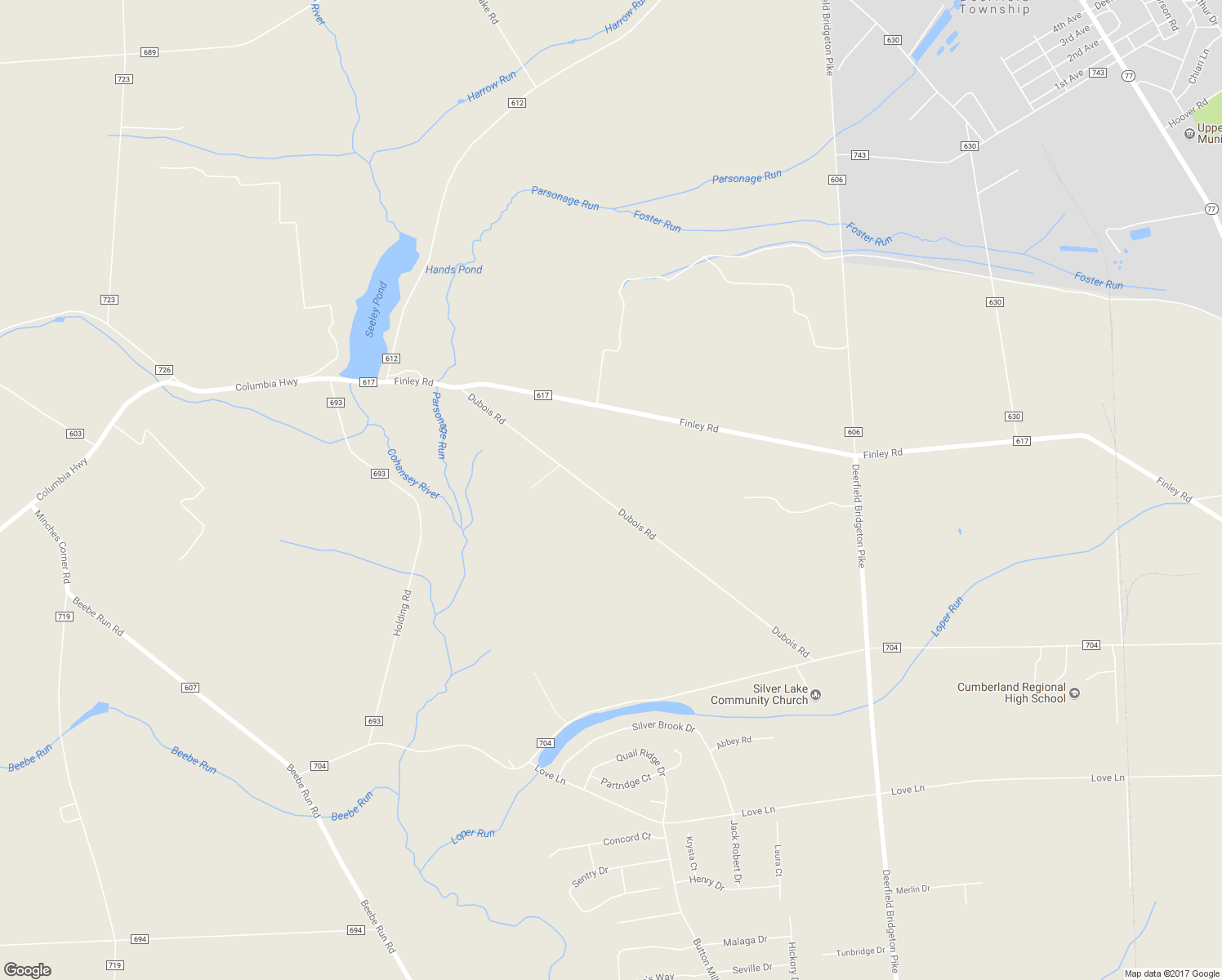 map of restaurants, bars, coffee shops, grocery stores, and more near 71 Dubois Road in Bridgeton