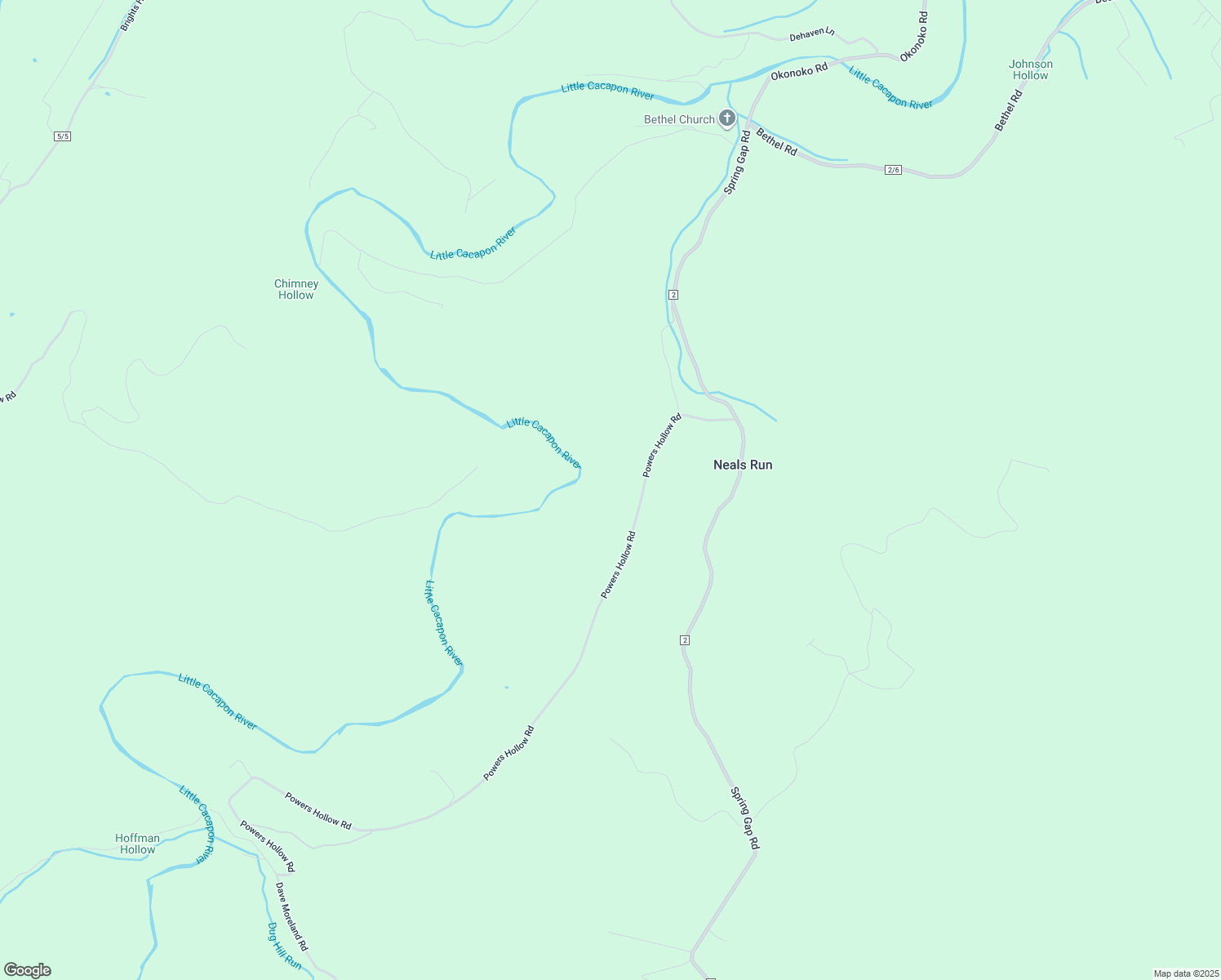 map of restaurants, bars, coffee shops, grocery stores, and more near 2095 Powers Hollow Road in Slanesville