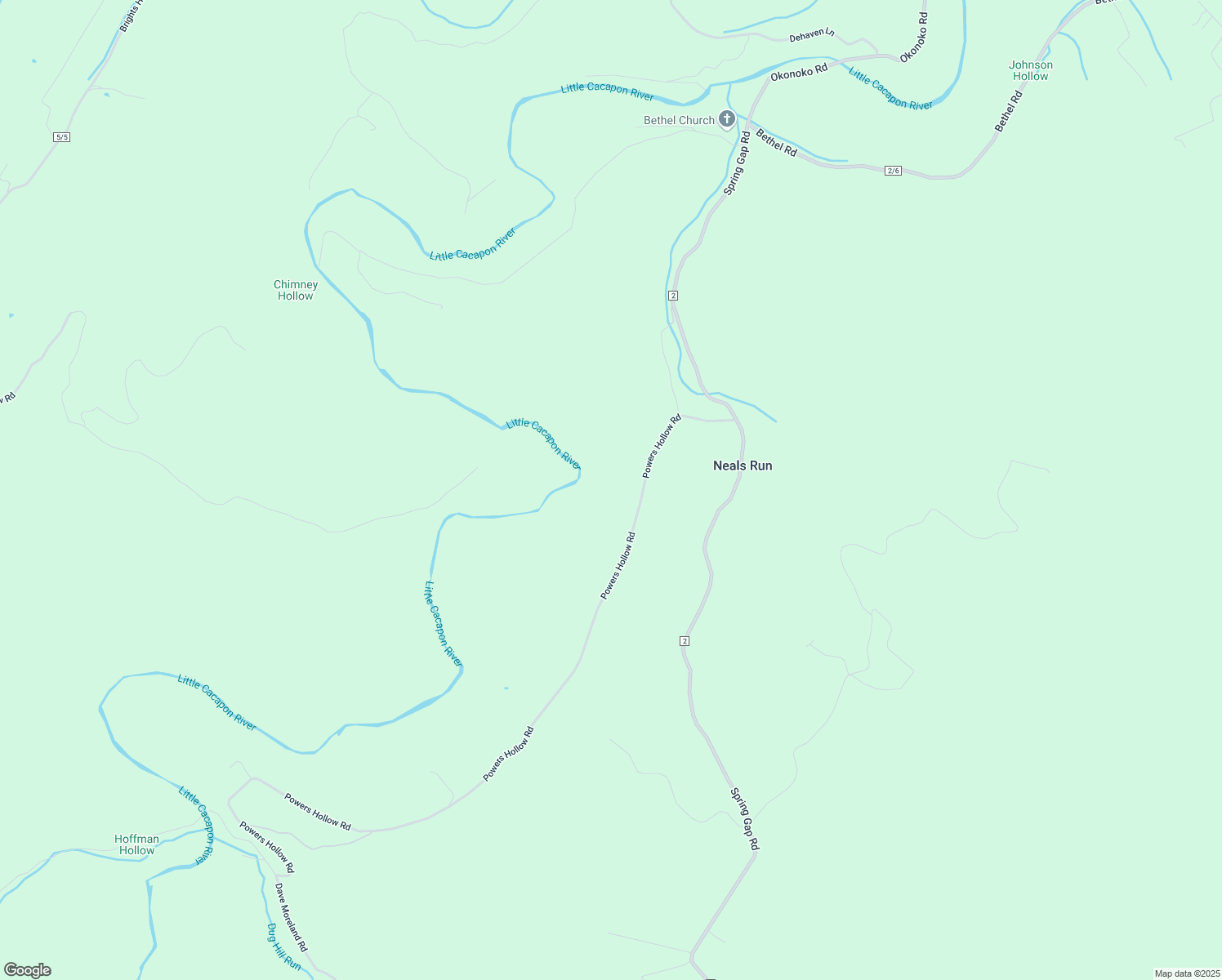 map of restaurants, bars, coffee shops, grocery stores, and more near 2095 Powers Hollow Road in Slanesville