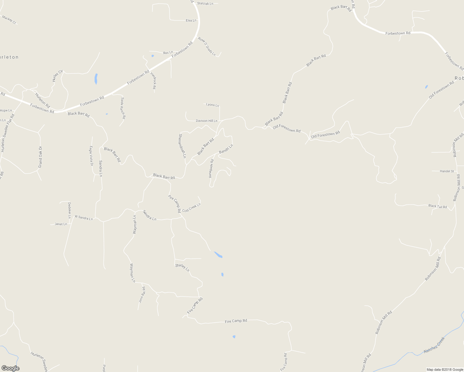 map of restaurants, bars, coffee shops, grocery stores, and more near 233 Renegade Road in Oroville