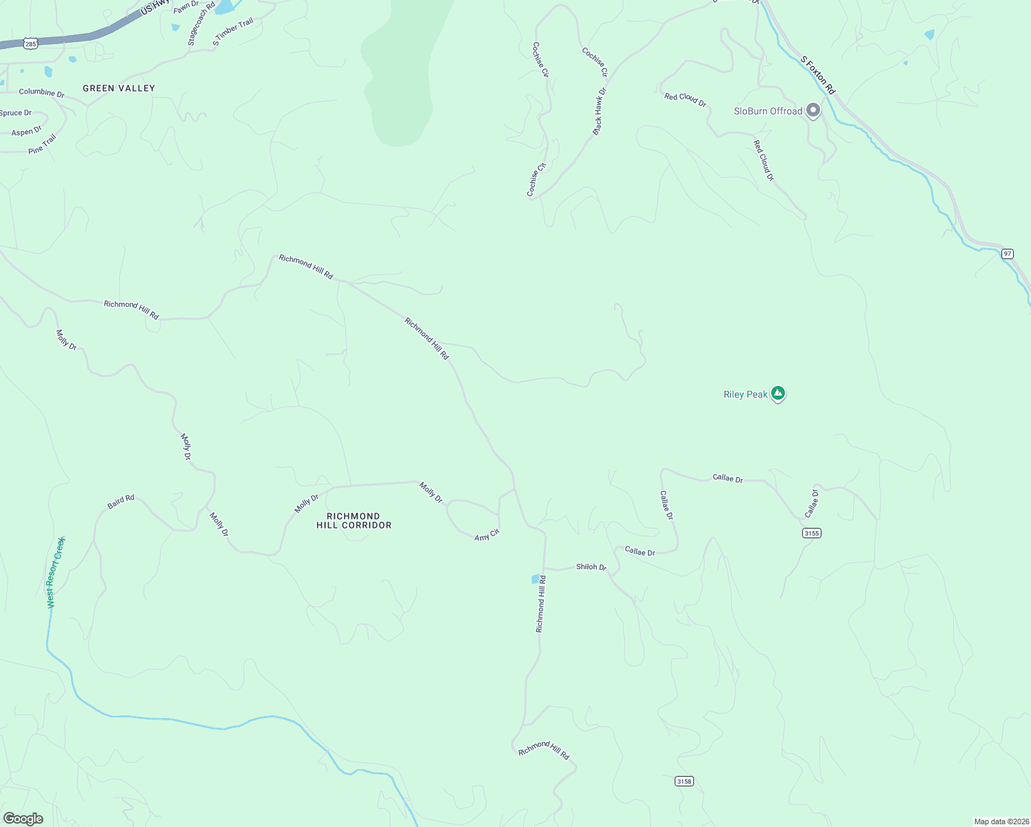 map of restaurants, bars, coffee shops, grocery stores, and more near 25987 Richmond Hill Road in Jefferson County