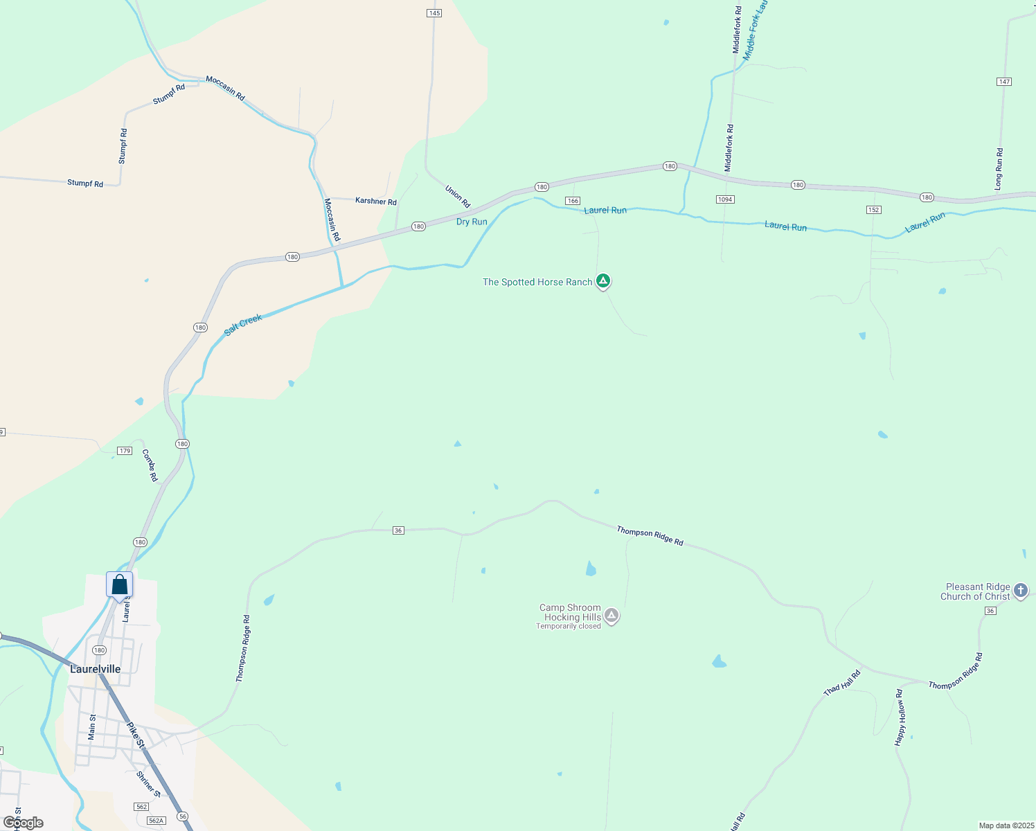 map of restaurants, bars, coffee shops, grocery stores, and more near in Laurelville