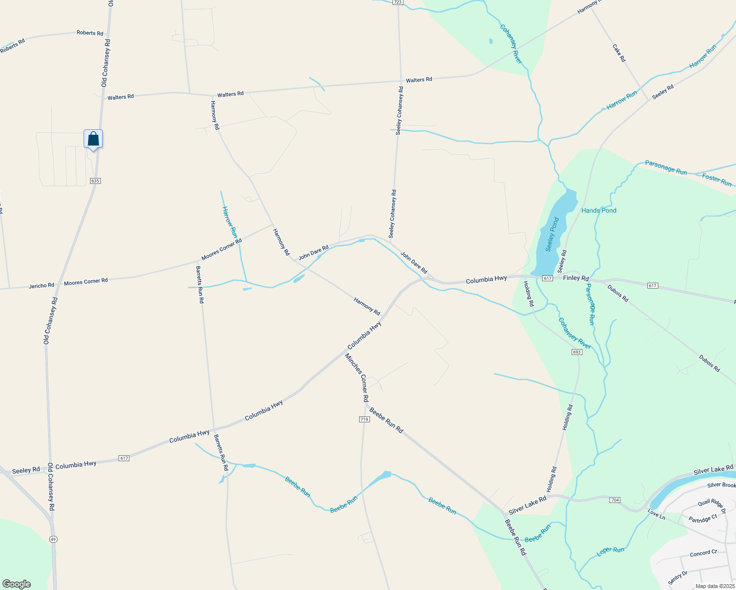 map of restaurants, bars, coffee shops, grocery stores, and more near 19 Harmony Road in Bridgeton