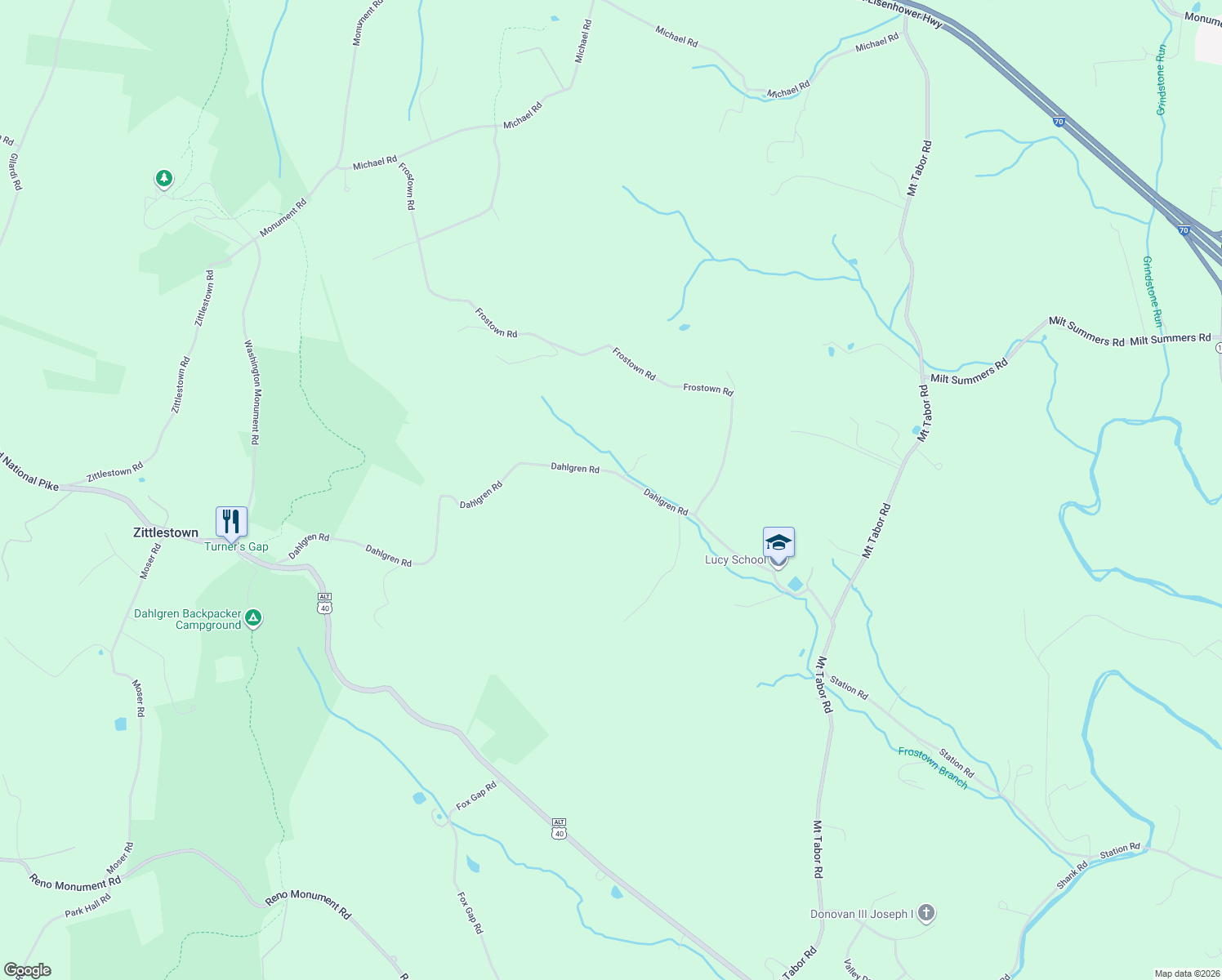 map of restaurants, bars, coffee shops, grocery stores, and more near 2000 Dahlgren Road in Middletown