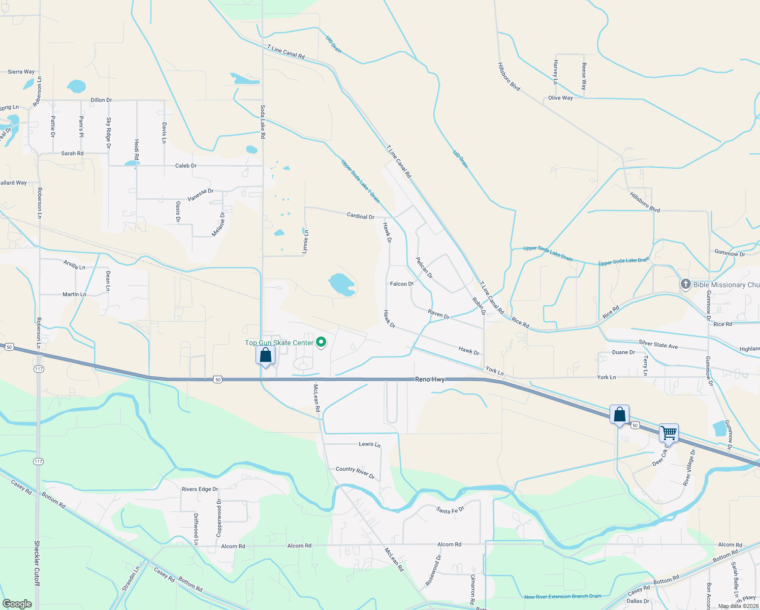 map of restaurants, bars, coffee shops, grocery stores, and more near 4511 Hawk Drive in Fallon