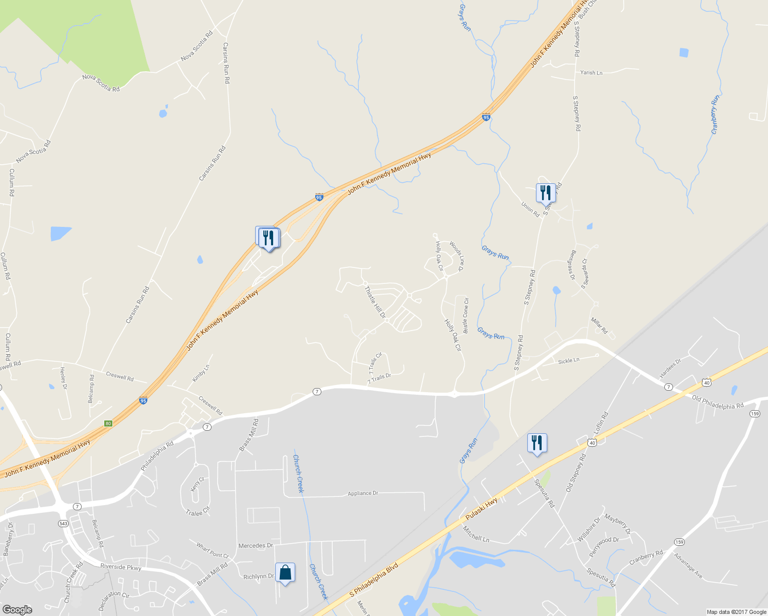 map of restaurants, bars, coffee shops, grocery stores, and more near 604 Possum Trot Way in Aberdeen