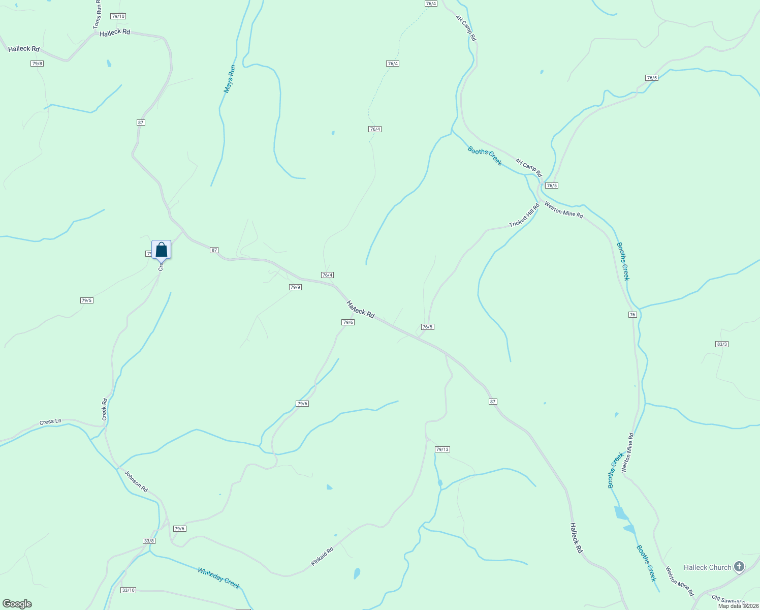 map of restaurants, bars, coffee shops, grocery stores, and more near 1785 Halleck Road in Morgantown