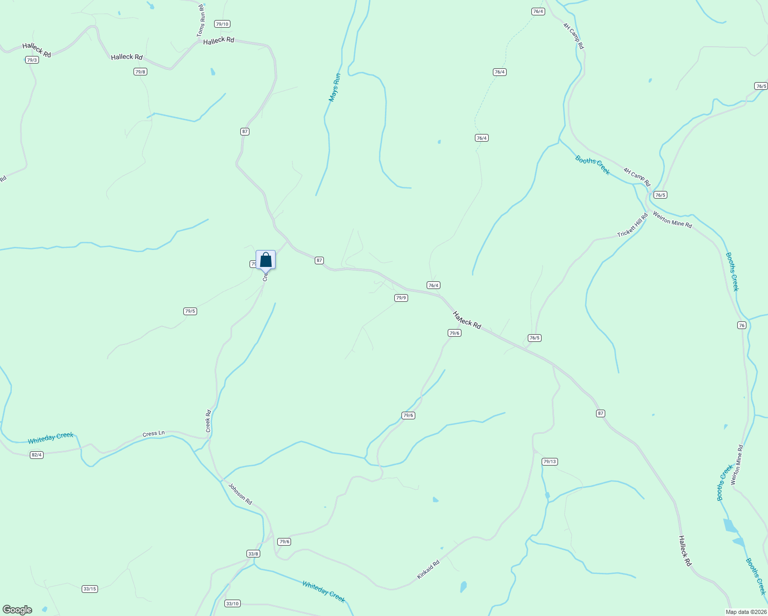 map of restaurants, bars, coffee shops, grocery stores, and more near 24 Walter Williams Road in Morgantown
