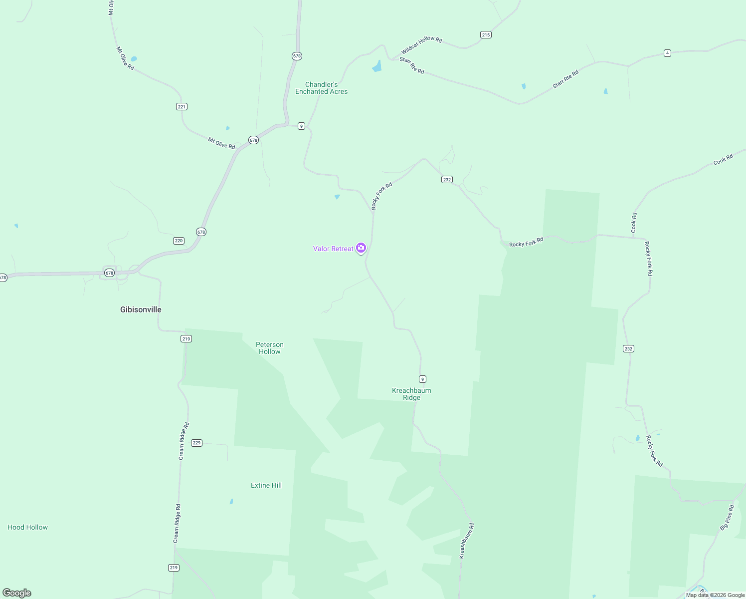 map of restaurants, bars, coffee shops, grocery stores, and more near 16261 Kreashbaum Road in Rockbridge