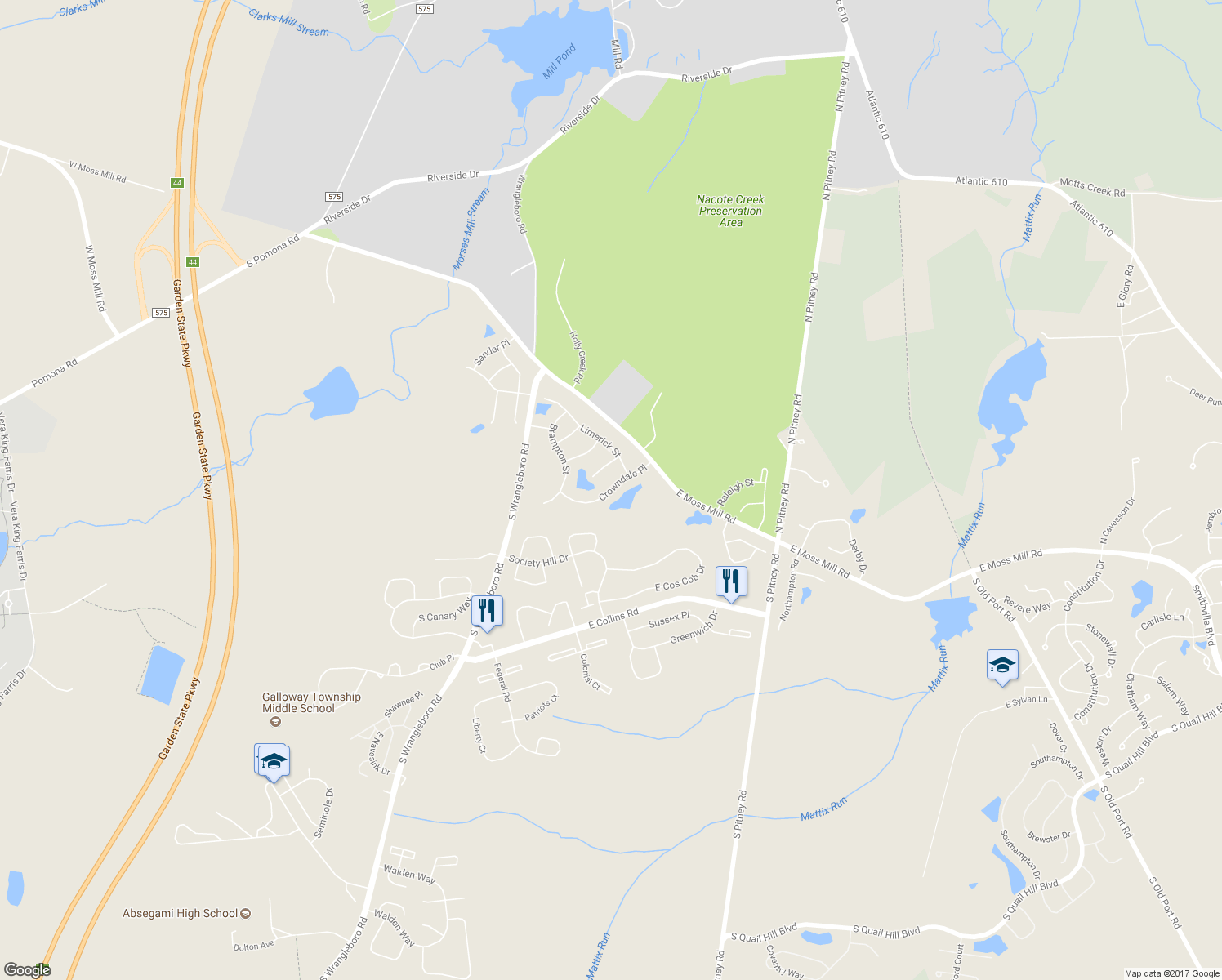 map of restaurants, bars, coffee shops, grocery stores, and more near 31 Crowndale Place in Galloway