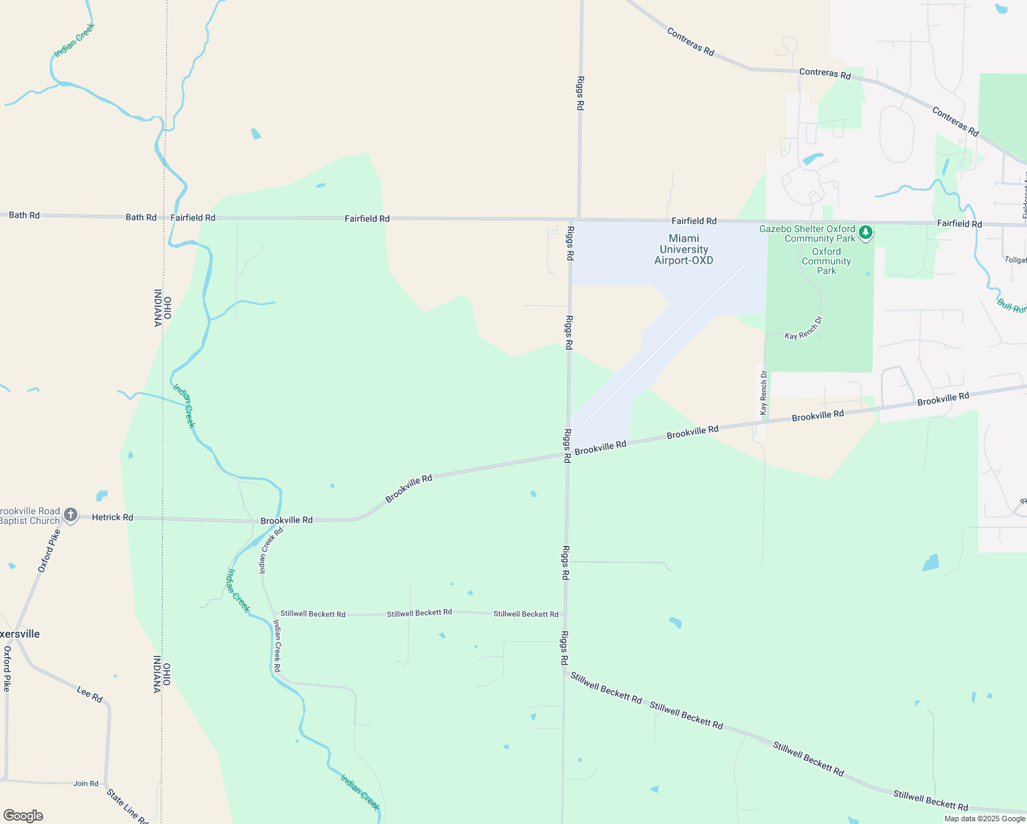 map of restaurants, bars, coffee shops, grocery stores, and more near 4401 Riggs Rd in Oxford