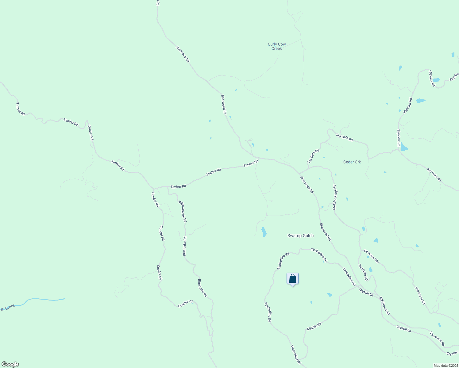 map of restaurants, bars, coffee shops, grocery stores, and more near 20475 Timber Road in Willits