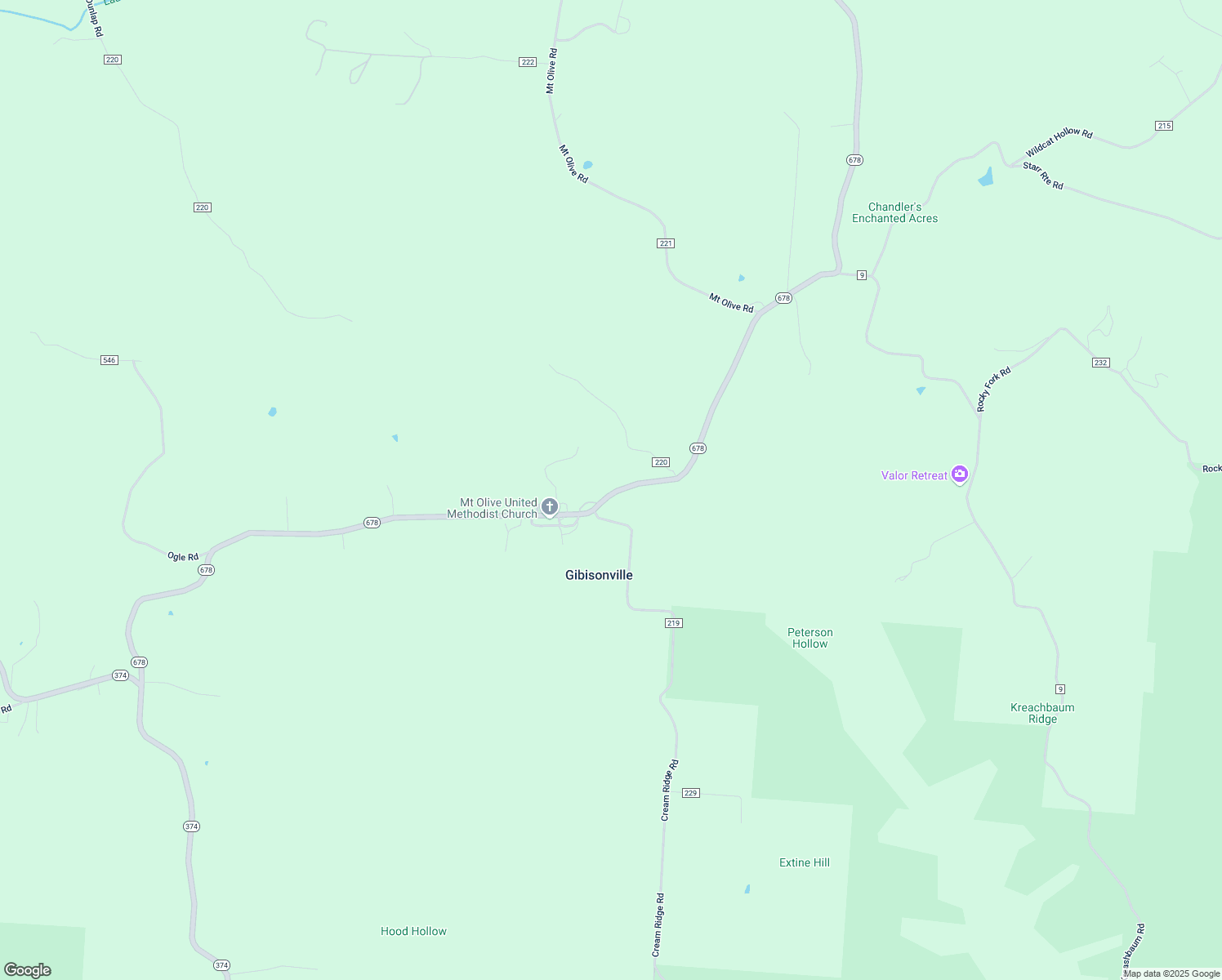 map of restaurants, bars, coffee shops, grocery stores, and more near 16131-16173 Highway 678 in Rockbridge
