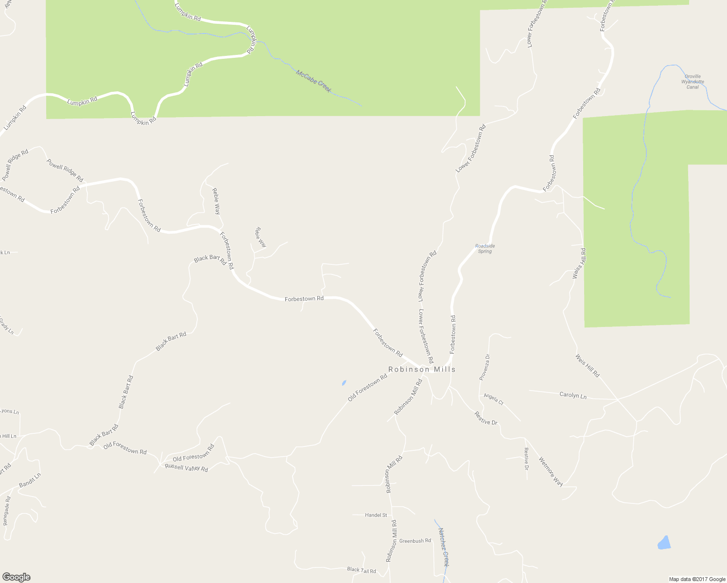 map of restaurants, bars, coffee shops, grocery stores, and more near 3353 Forbestown Road in Oroville