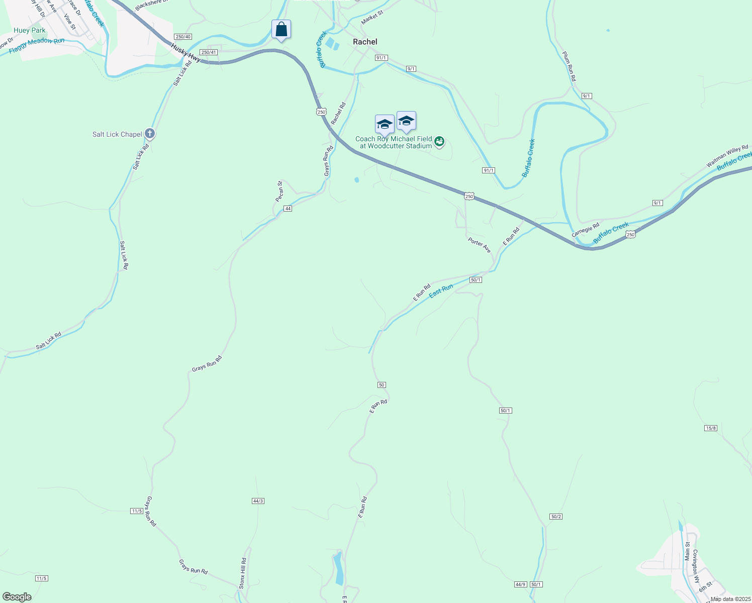 map of restaurants, bars, coffee shops, grocery stores, and more near E Run in Farmington