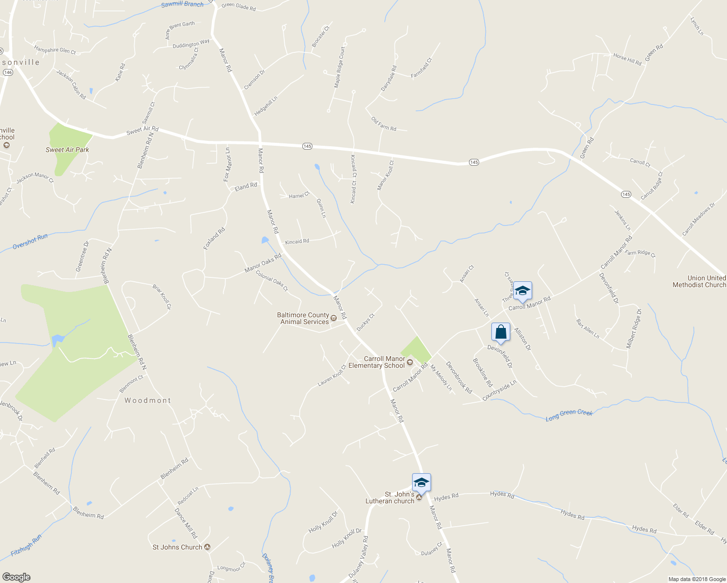 map of restaurants, bars, coffee shops, grocery stores, and more near 14 Duckys Court in Baldwin