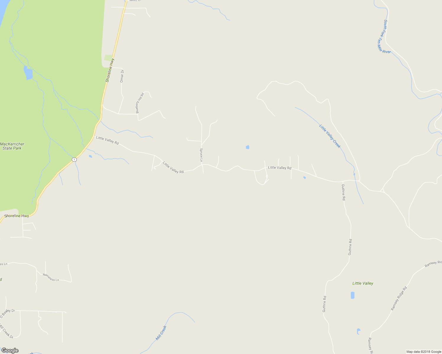 map of restaurants, bars, coffee shops, grocery stores, and more near 32001 Little Valley Road in Fort Bragg