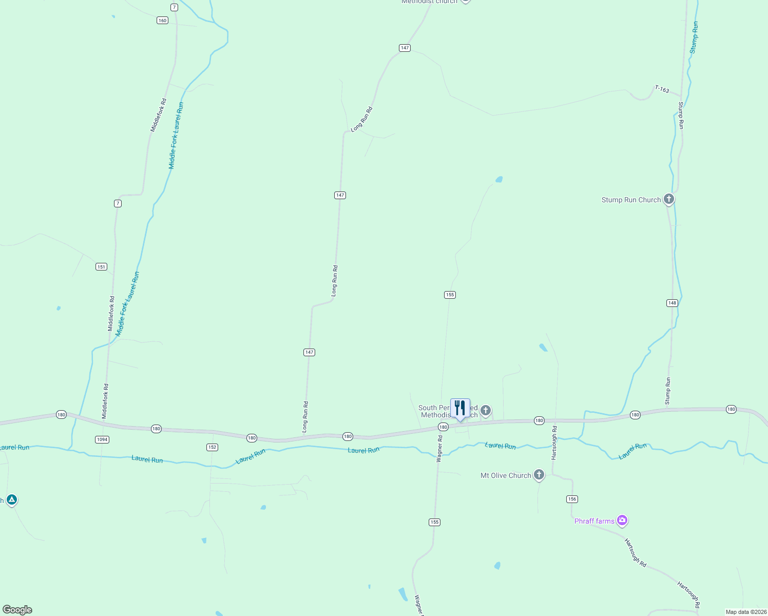 map of restaurants, bars, coffee shops, grocery stores, and more near in Laurelville