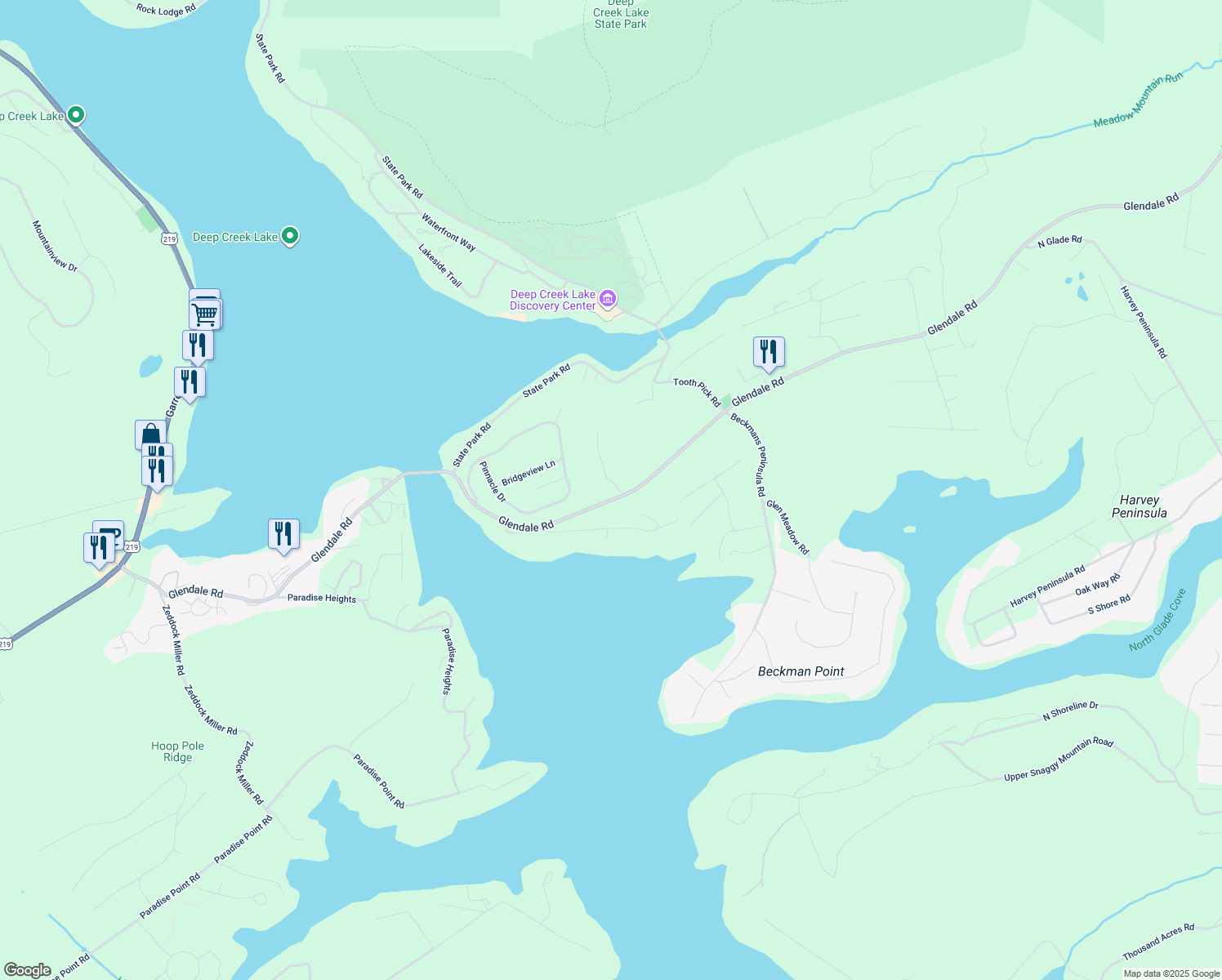 map of restaurants, bars, coffee shops, grocery stores, and more near 31 Linz Lane in Swanton