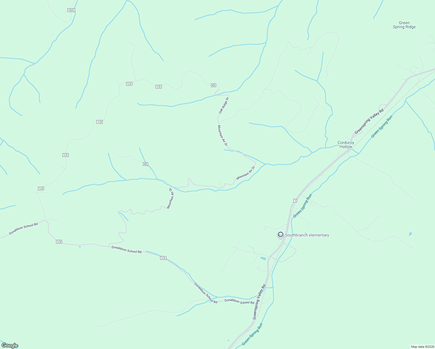map of restaurants, bars, coffee shops, grocery stores, and more near 1629 Mountain Air Drive in Green Spring