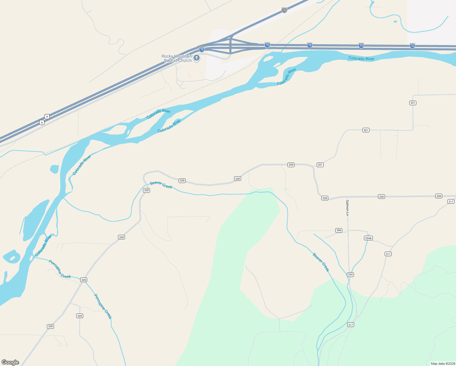 map of restaurants, bars, coffee shops, grocery stores, and more near 7289 County Road 320 in Rifle