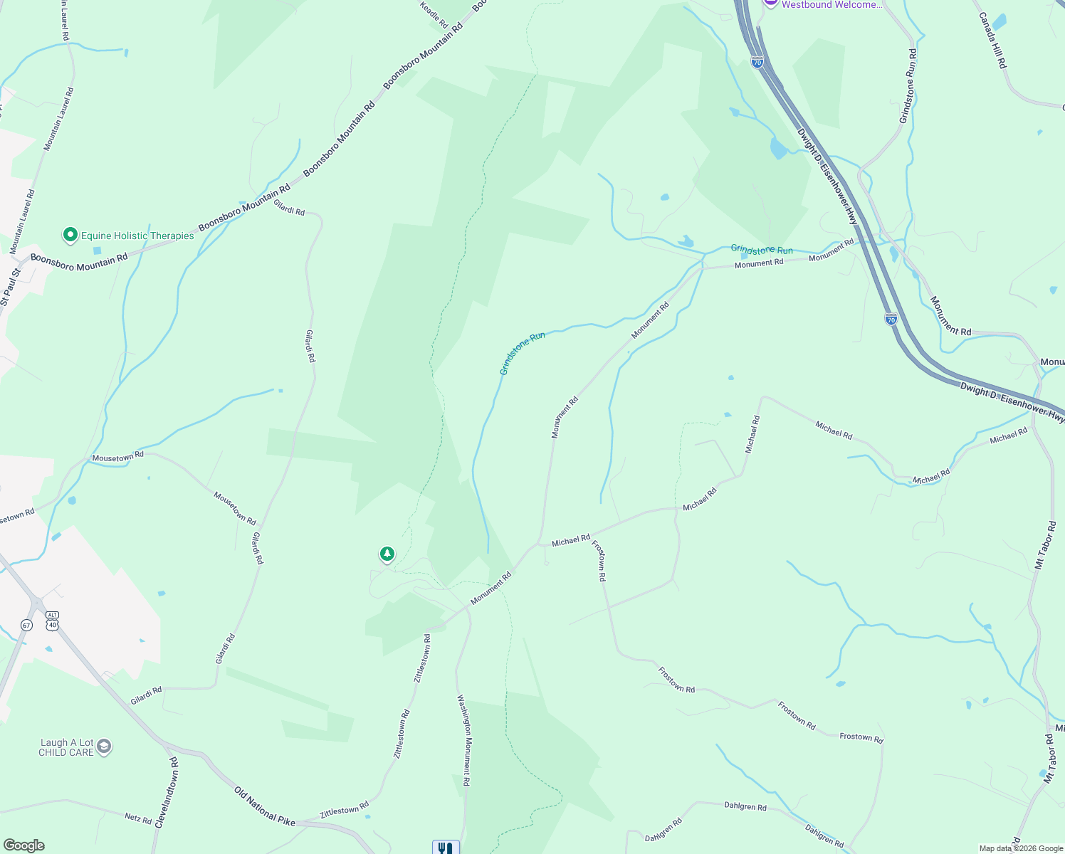 map of restaurants, bars, coffee shops, grocery stores, and more near 1676 Monument Road in Middletown