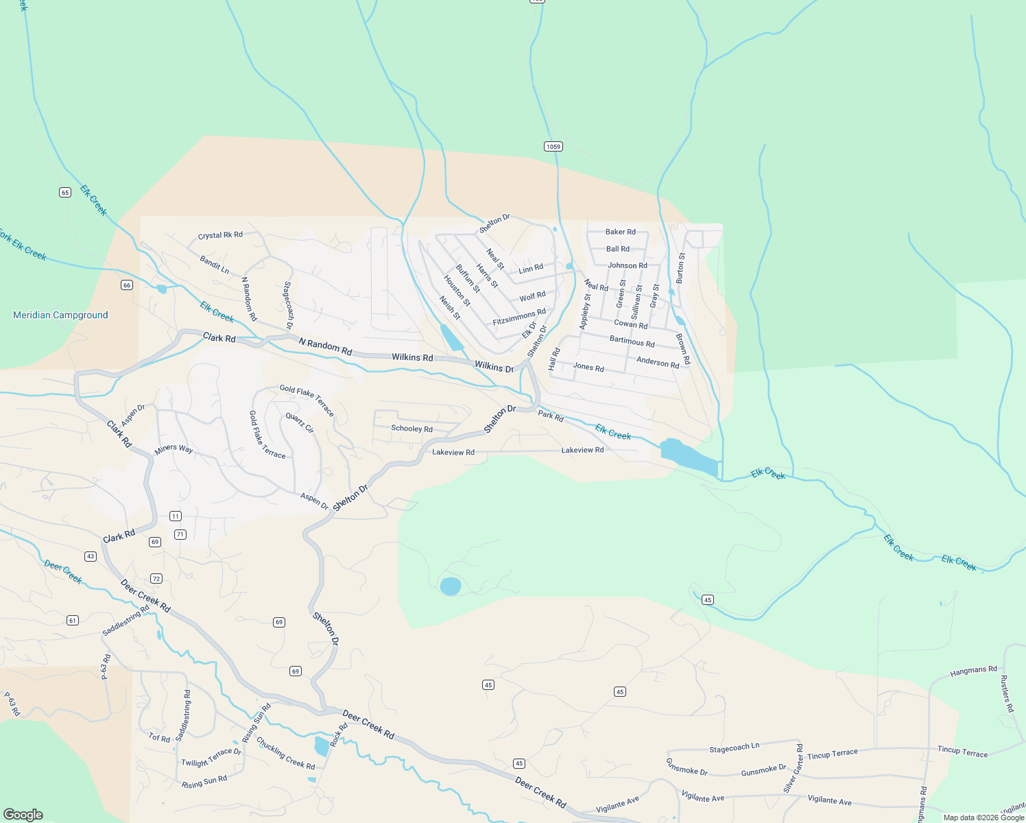 map of restaurants, bars, coffee shops, grocery stores, and more near 1598 Shelton Drive in Bailey