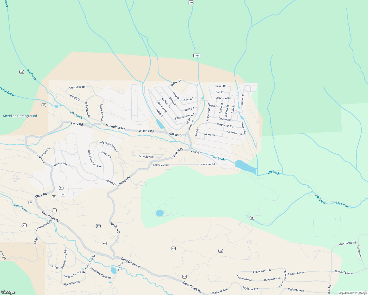 map of restaurants, bars, coffee shops, grocery stores, and more near 1598 Shelton Drive in Bailey