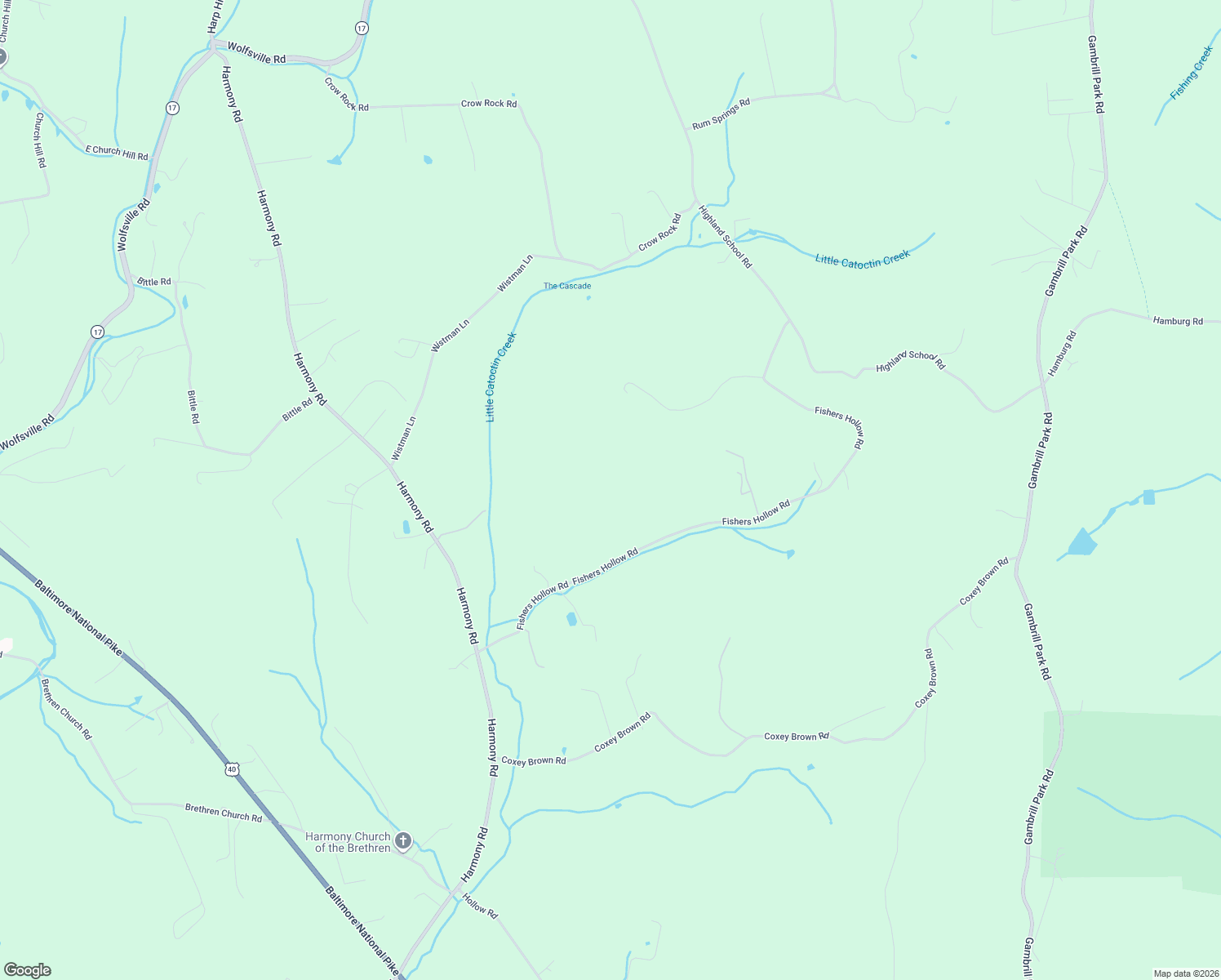 map of restaurants, bars, coffee shops, grocery stores, and more near 4302 Fishers Hollow Road in Myersville